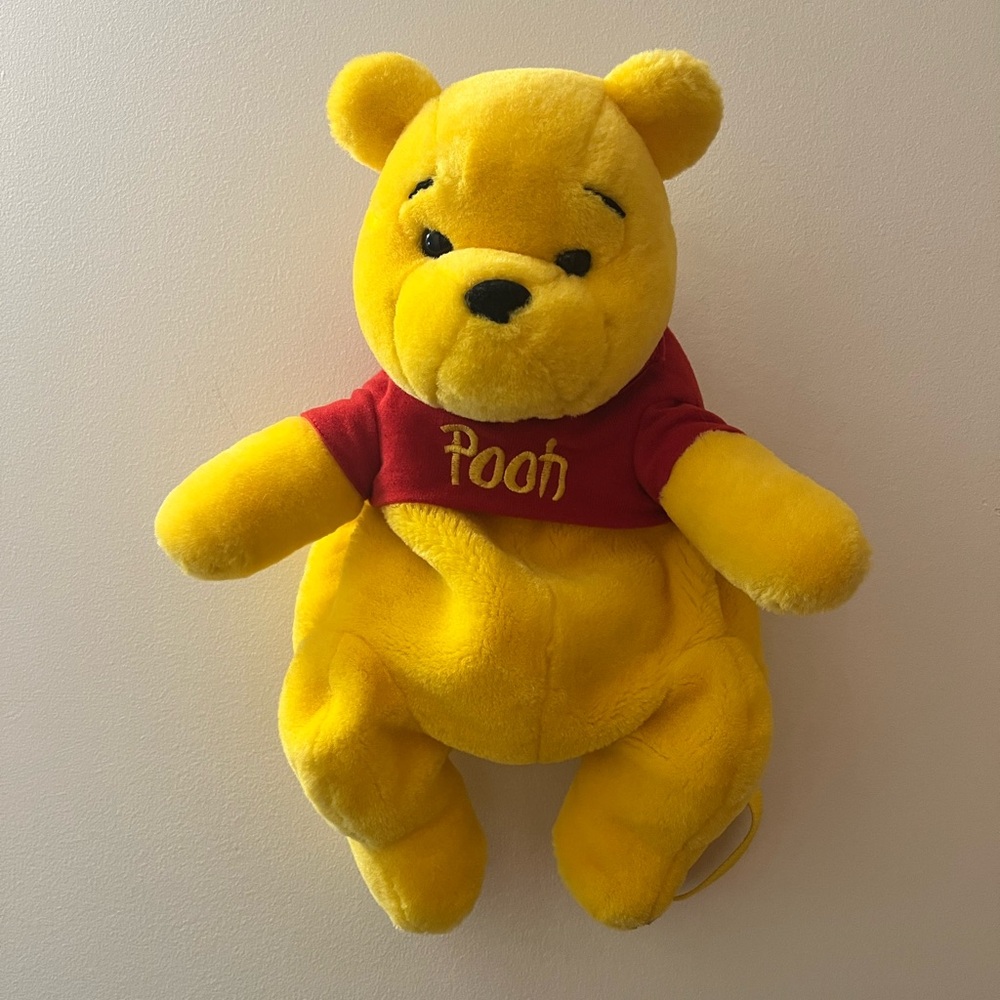 Disney Yellow Winnie the Pooh Plush with Red Shirt